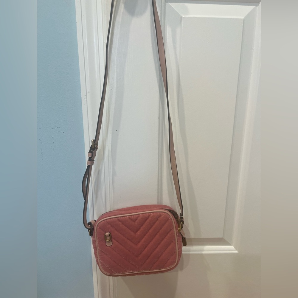 Pink velvet J.Crew bag